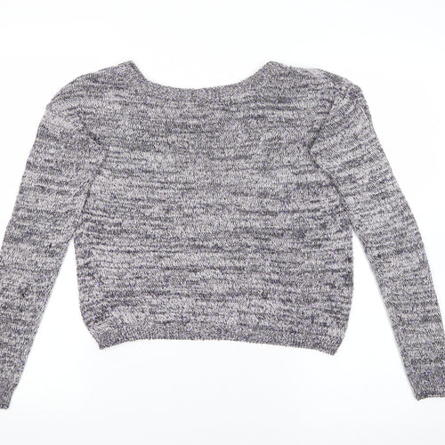 H&M Womens Purple Scoop Neck  Polyester Pullover Jumper Size 6