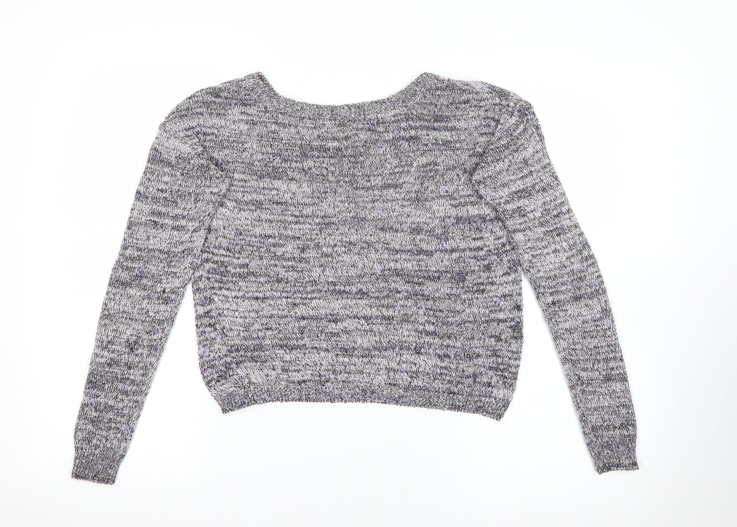 H&M Womens Purple Scoop Neck  Polyester Pullover Jumper Size 6