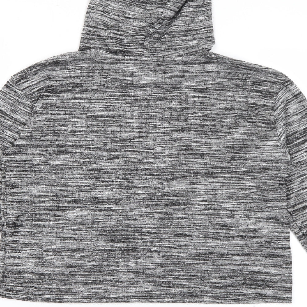 Very Girls Grey  Polyester Pullover Hoodie Size 12 Years
