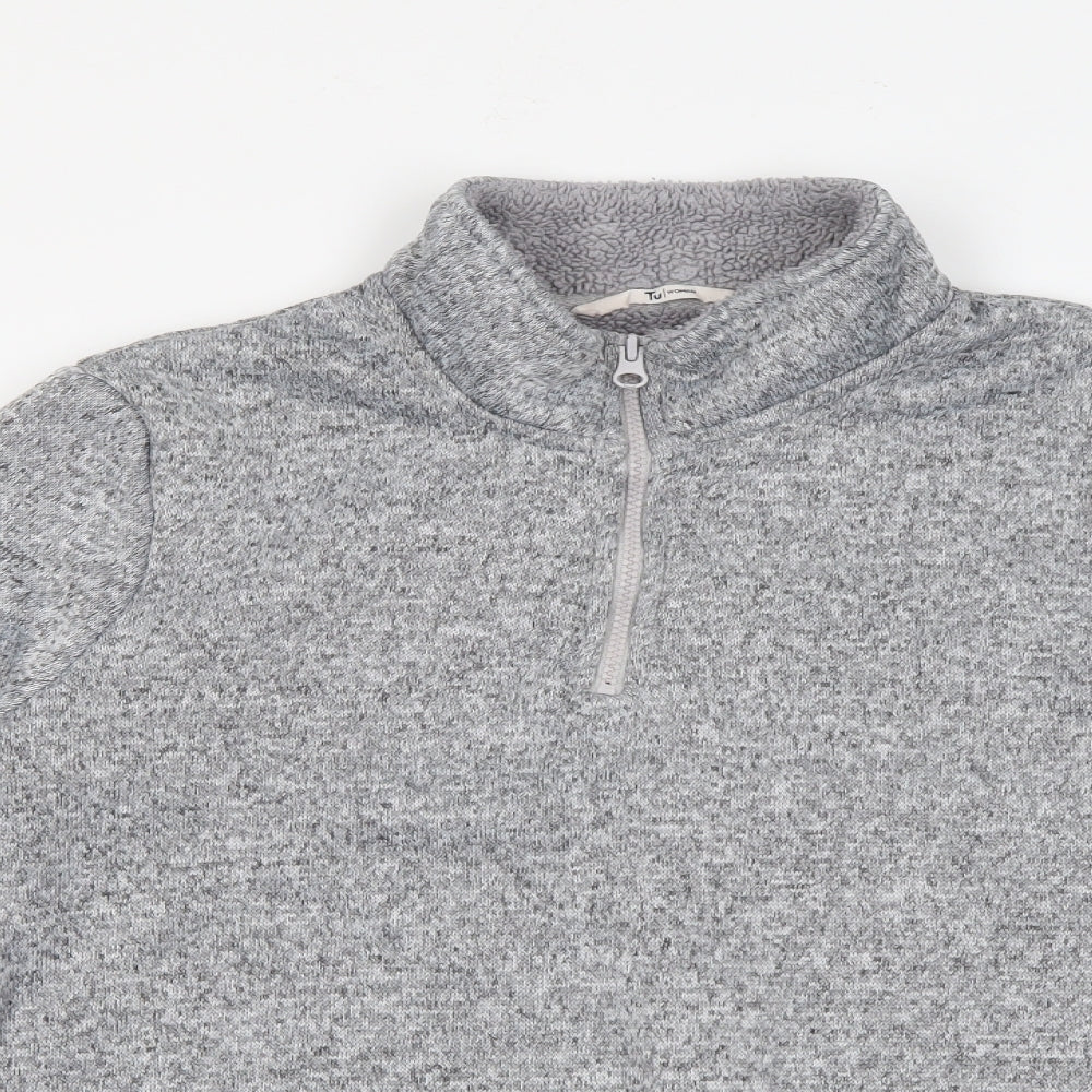 TU Womens Grey High Neck  Polyester Pullover Jumper Size 16