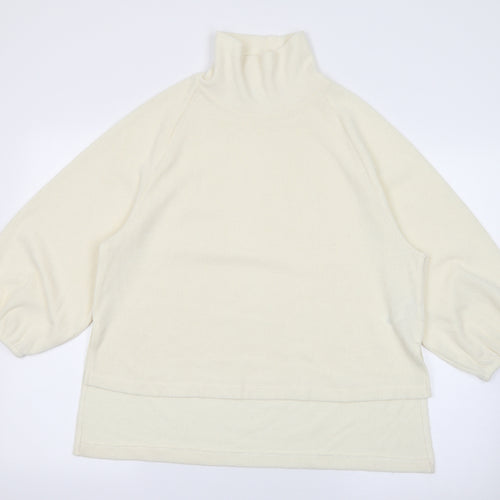 Primark Womens White High Neck  Polyester Pullover Jumper Size M