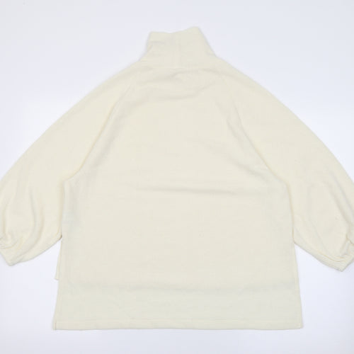 Primark Womens White High Neck  Polyester Pullover Jumper Size M