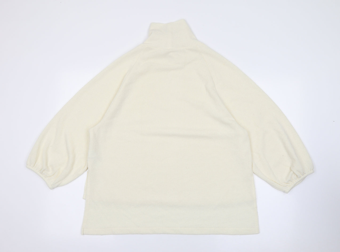 Primark Womens White High Neck  Polyester Pullover Jumper Size M