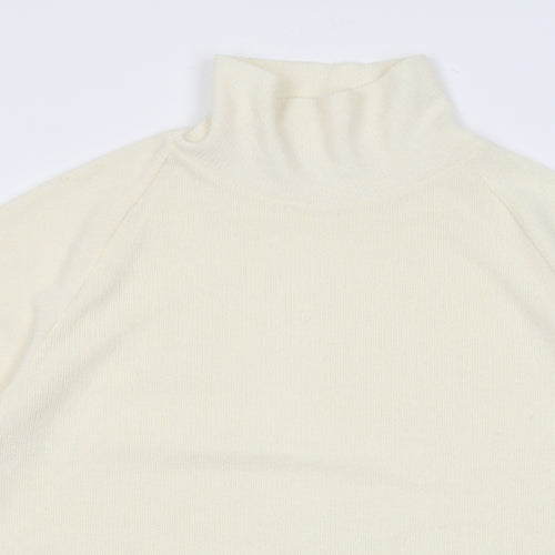 Primark Womens White High Neck  Polyester Pullover Jumper Size M