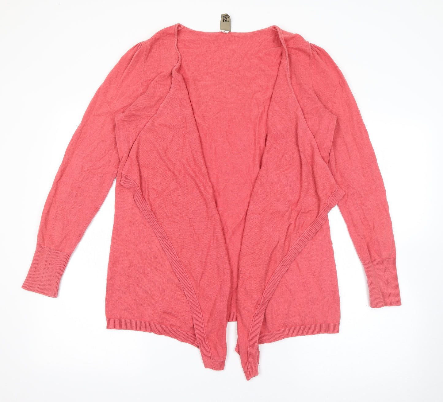 B.C. Best Connections Womens Pink V-Neck  Acrylic Cardigan Jumper Size 14