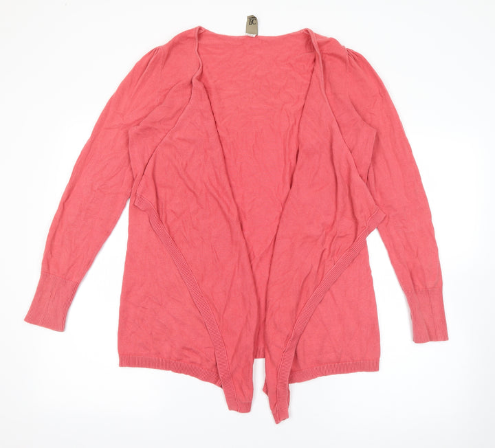 B.C. Best Connections Womens Pink V-Neck  Acrylic Cardigan Jumper Size 14