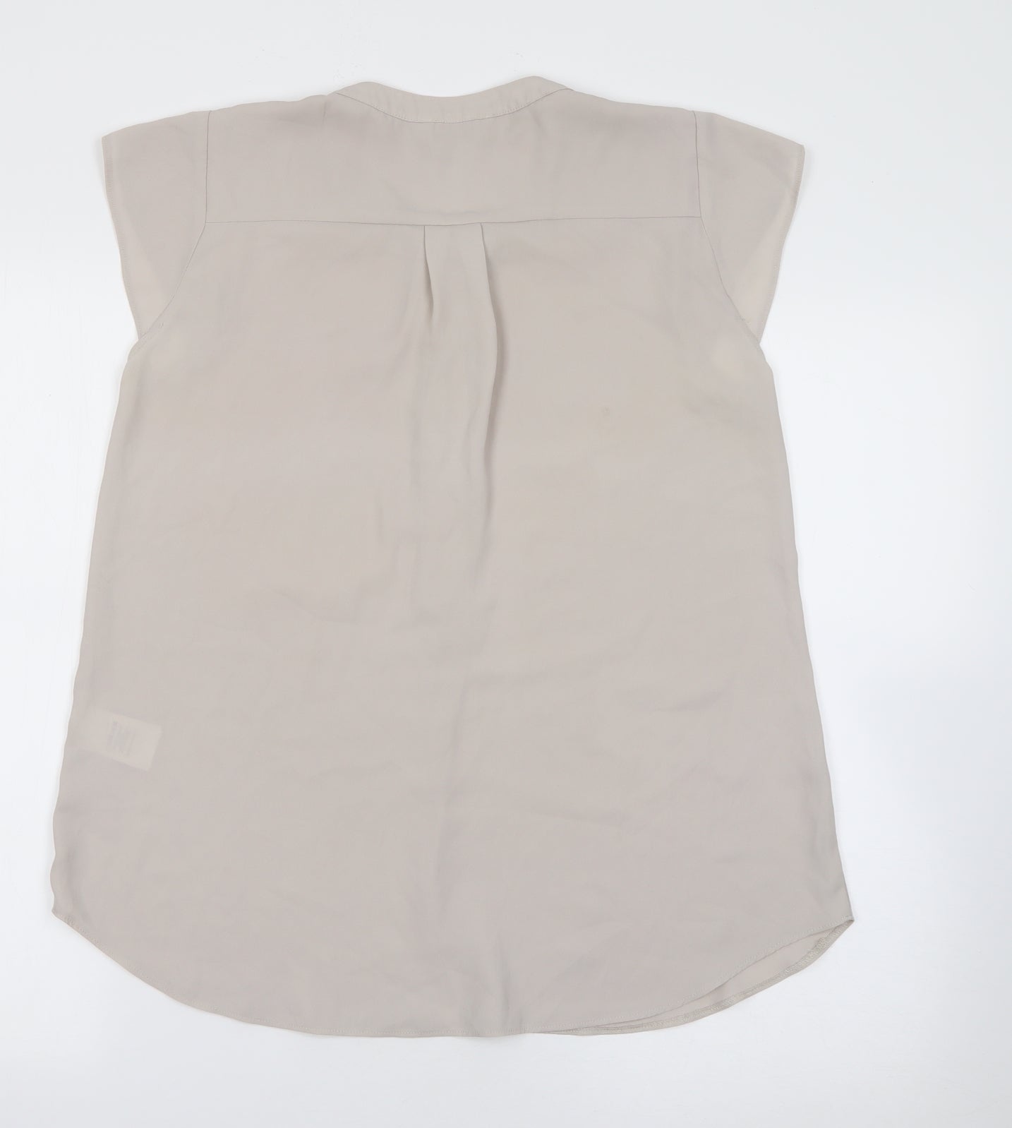 Paraphrase Womens Beige  Polyester Basic Blouse Size M Round Neck