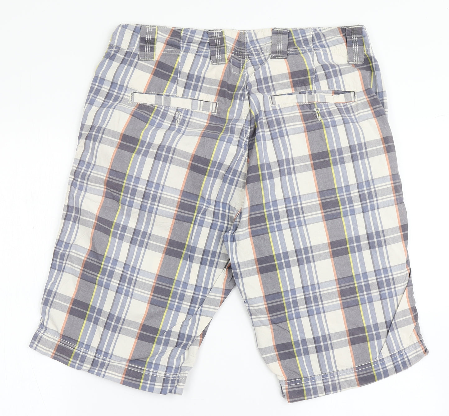 Denim Co Mens Multicoloured Check Cotton Bermuda Shorts Size 32 L11 in Regular Button