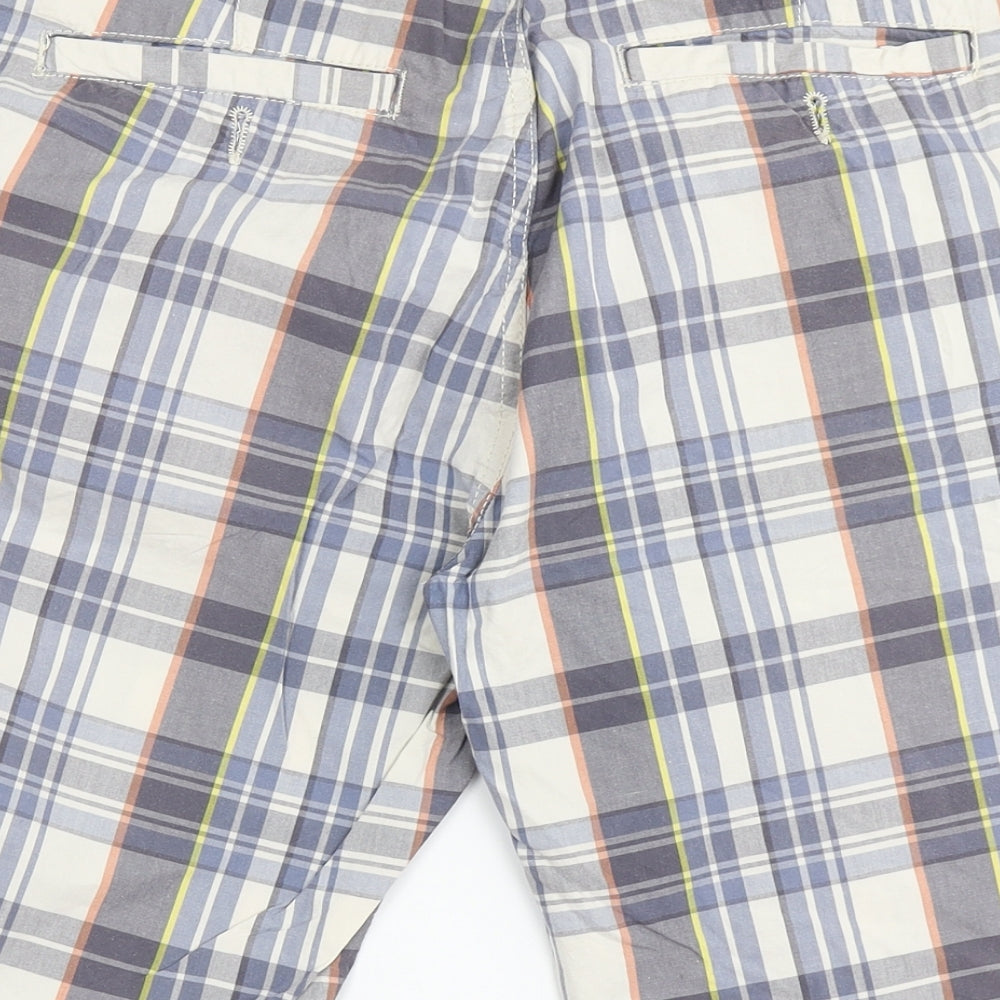 Denim Co Mens Multicoloured Check Cotton Bermuda Shorts Size 32 L11 in Regular Button