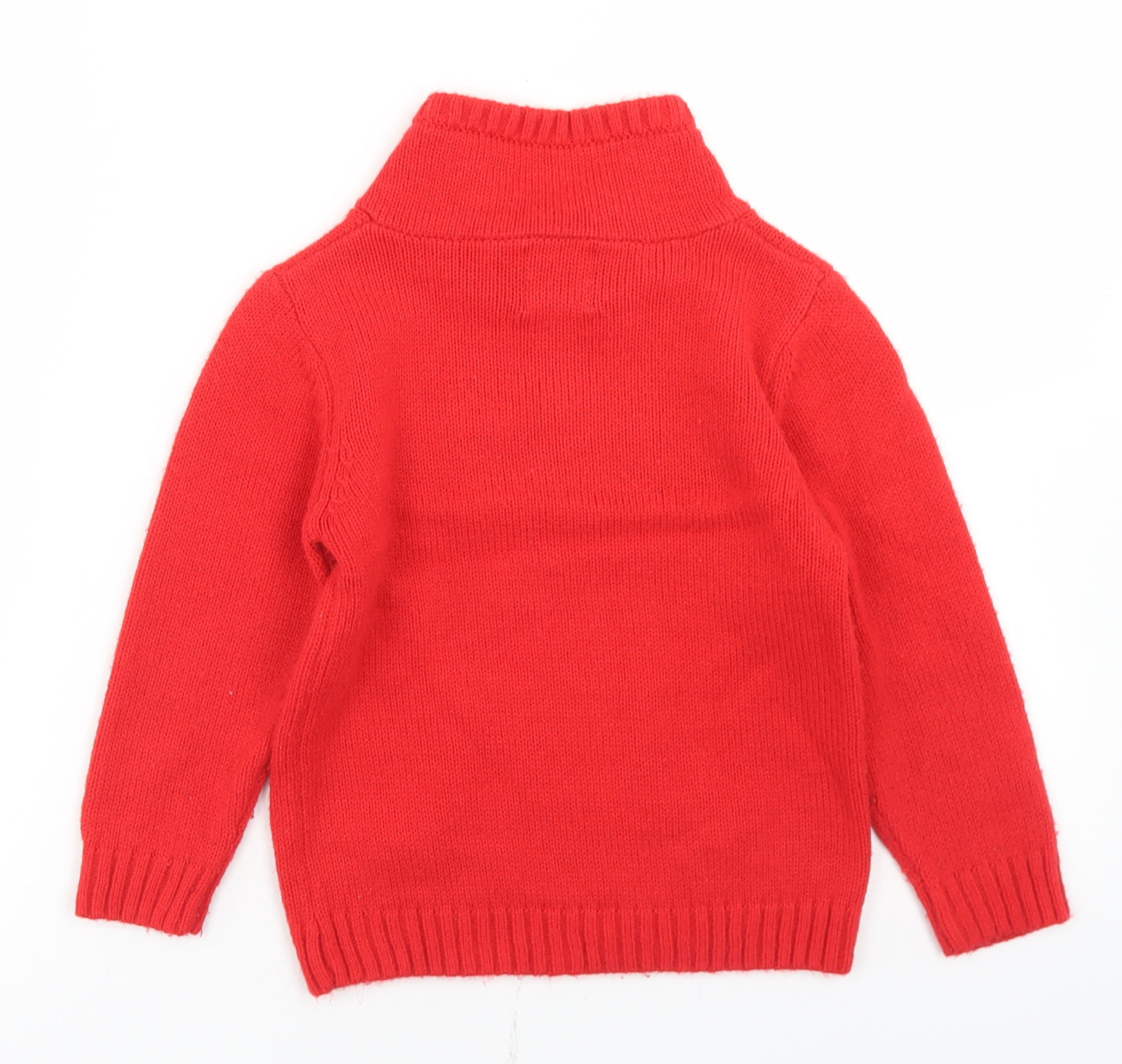 Waga Dude Boys Red Round Neck  Acrylic Pullover Jumper Size 5-6 Years   - Super