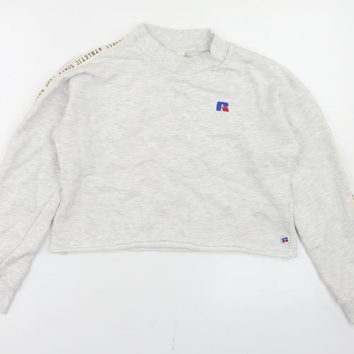 Russell Athletic Womens Grey  Cotton Pullover Sweatshirt Size S   - Cropped