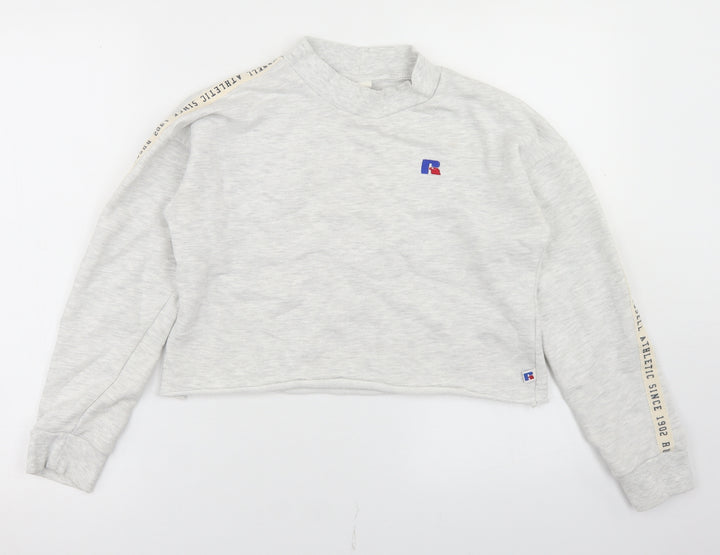 Russell Athletic Womens Grey  Cotton Pullover Sweatshirt Size S   - Cropped