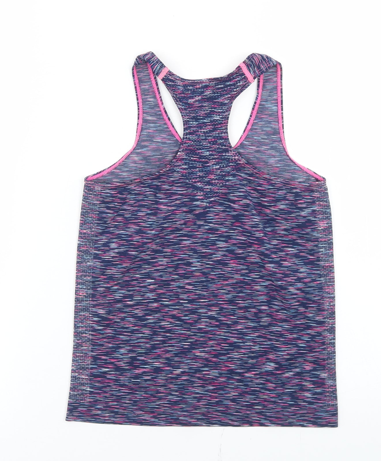 Primark Girls Multicoloured Striped Polyamide Basic Tank Size 11-12 Years Round Neck  - Activewear