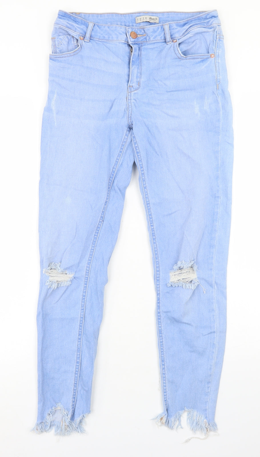 Denim Co Womens Blue  Cotton Skinny Jeans Size 12 L27 in Regular Button