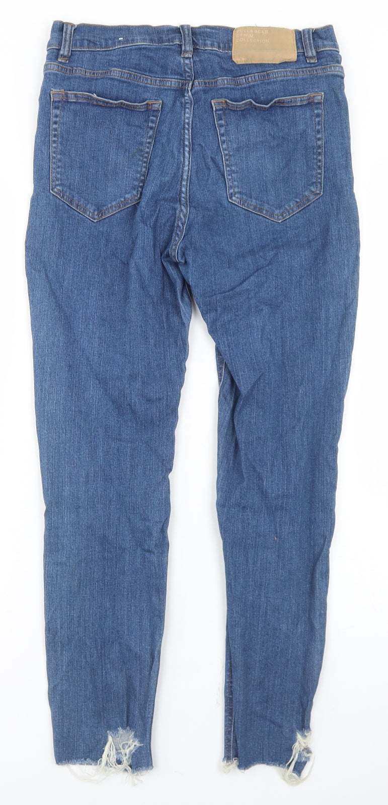 Pull&Bear Womens Blue  Cotton Skinny Jeans Size 28 in L26 in Regular Button