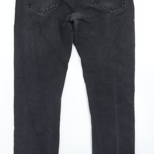 Uniqlo Womens Black  Cotton Straight Jeans Size 33 L26 in Regular Button