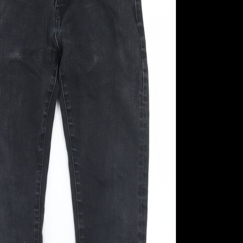 Uniqlo Womens Black  Cotton Straight Jeans Size 33 L26 in Regular Button