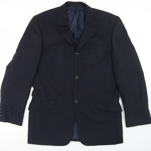 REMUS Mens Blue  Wool Jacket Blazer Size 38