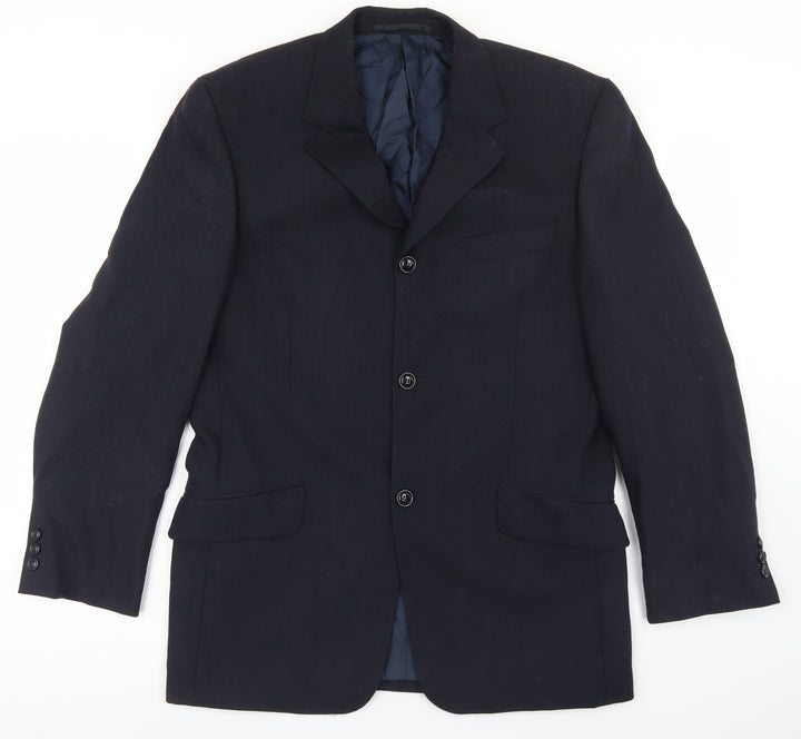 REMUS Mens Blue  Wool Jacket Blazer Size 38