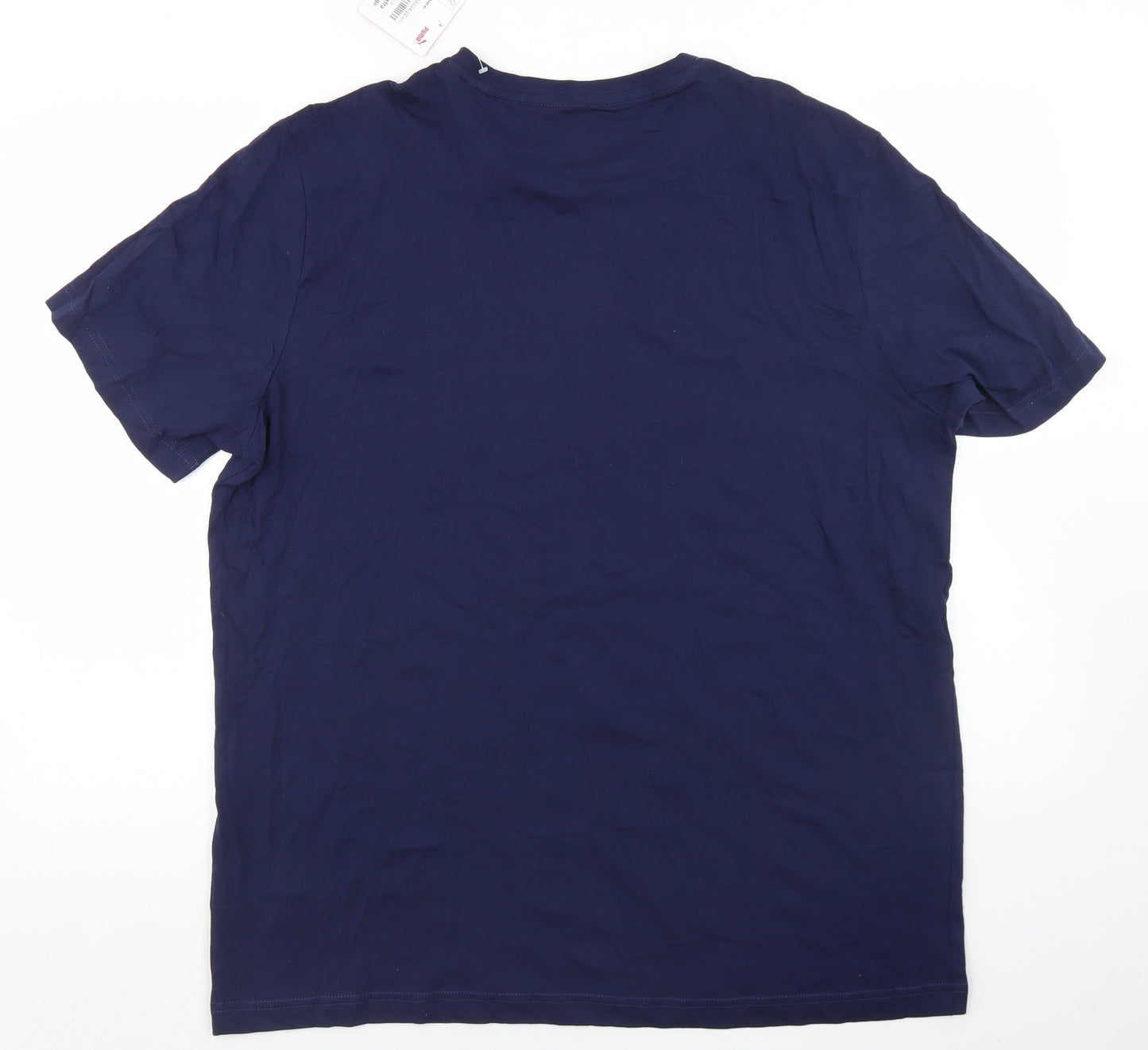 PUMA Mens Blue  Cotton  T-Shirt Size XL Crew Neck