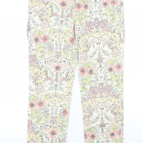 Zara Womens Multicoloured Floral Polyester Dress Pants Trousers Size 34 in L27 in Regular Hook & Eye