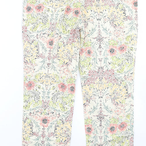 Zara Womens Multicoloured Floral Polyester Dress Pants Trousers Size 34 in L27 in Regular Hook & Eye