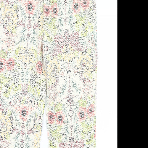 Zara Womens Multicoloured Floral Polyester Dress Pants Trousers Size 34 in L27 in Regular Hook & Eye
