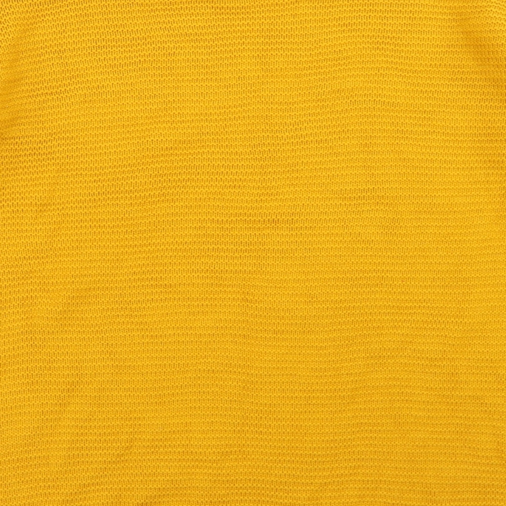 Primark Womens Yellow Round Neck  Acrylic Pullover Jumper Size M   - Cut Out Detail