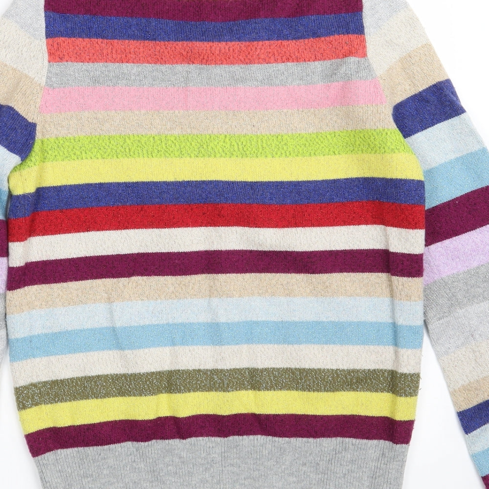 Gap Womens Multicoloured Round Neck Striped Wool Pullover Jumper Size M