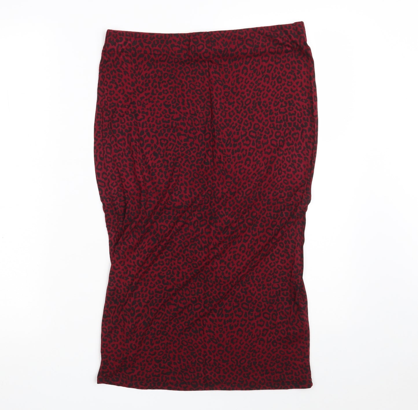 Dorothy Perkins Womens Red Animal Print Viscose Straight & Pencil Skirt Size 12