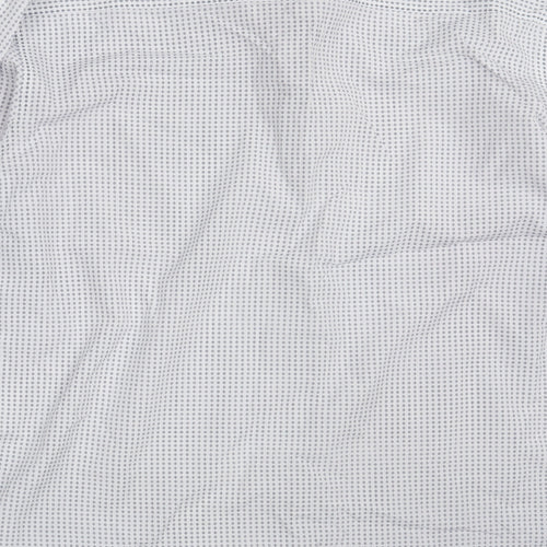 Retro Fire Mens White Geometric Polyester  Button-Up Size L Collared Button