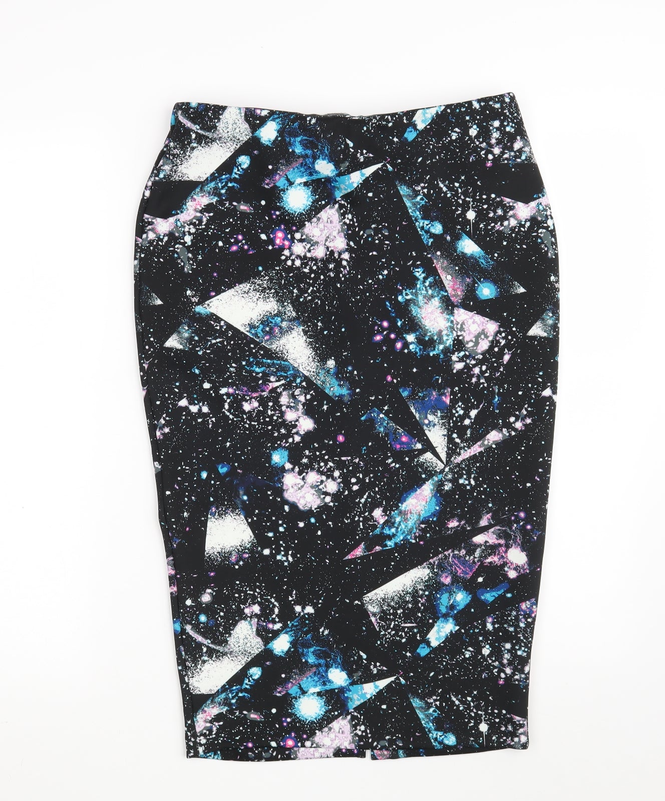 Marks and Spencer Womens Multicoloured Geometric Polyester Straight & Pencil Skirt Size 10