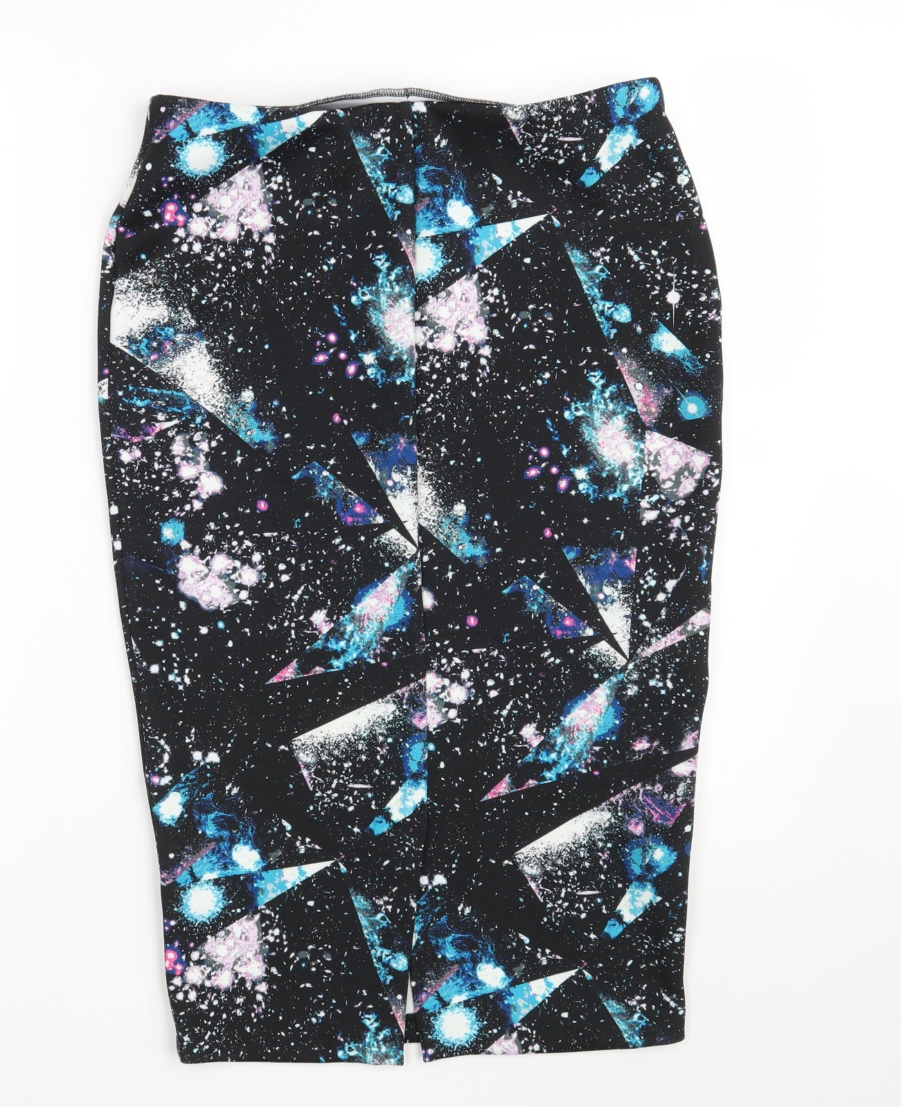 Marks and Spencer Womens Multicoloured Geometric Polyester Straight & Pencil Skirt Size 10