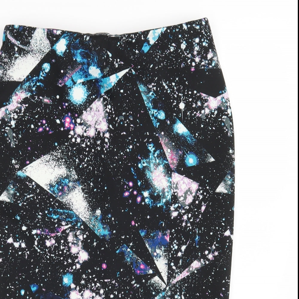 Marks and Spencer Womens Multicoloured Geometric Polyester Straight & Pencil Skirt Size 10