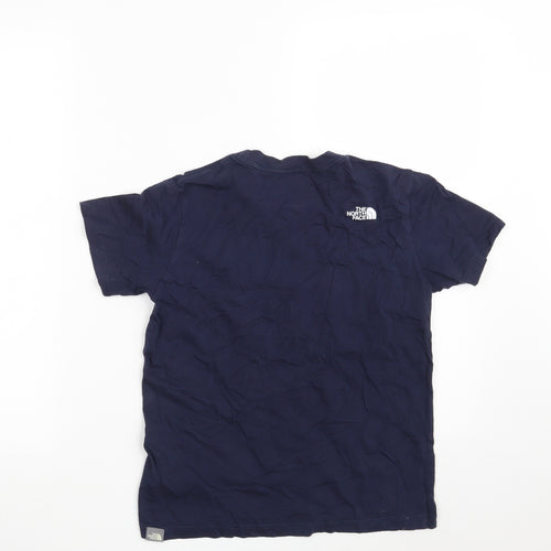 The North Face Boys Blue  100% Cotton Basic T-Shirt Size L Round Neck