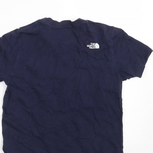 The North Face Boys Blue  100% Cotton Basic T-Shirt Size L Round Neck