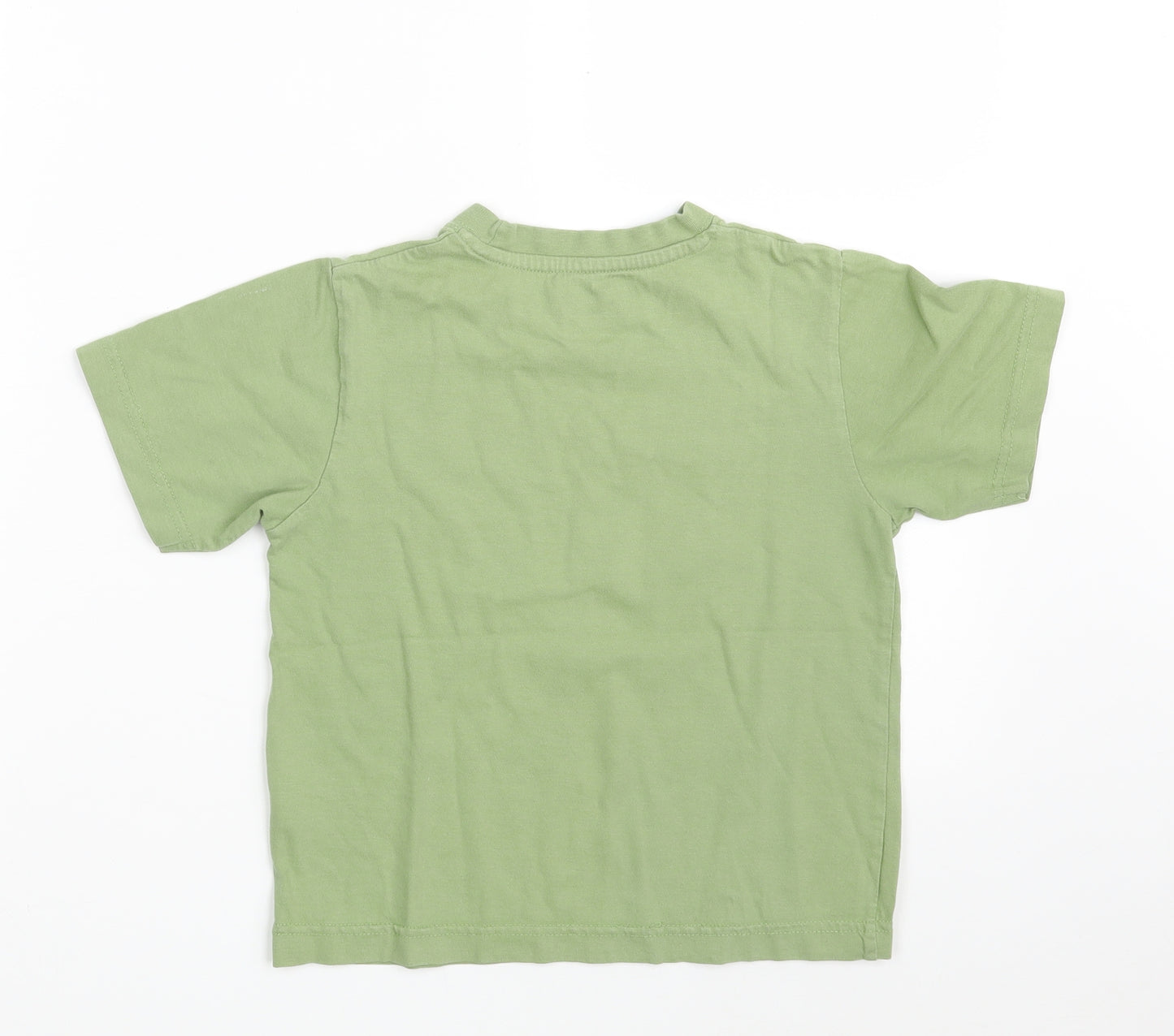 Matalan Boys Green  100% Cotton Basic T-Shirt Size 4-5 Years Round Neck  - Vintage Athletics