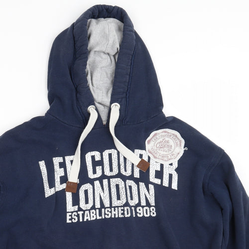 Lee Cooper Mens Blue  Cotton Pullover Hoodie Size M