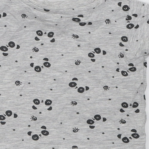 Matalan Boys Grey Geometric Cotton Basic T-Shirt Size 0-3 Months Crew Neck Pullover
