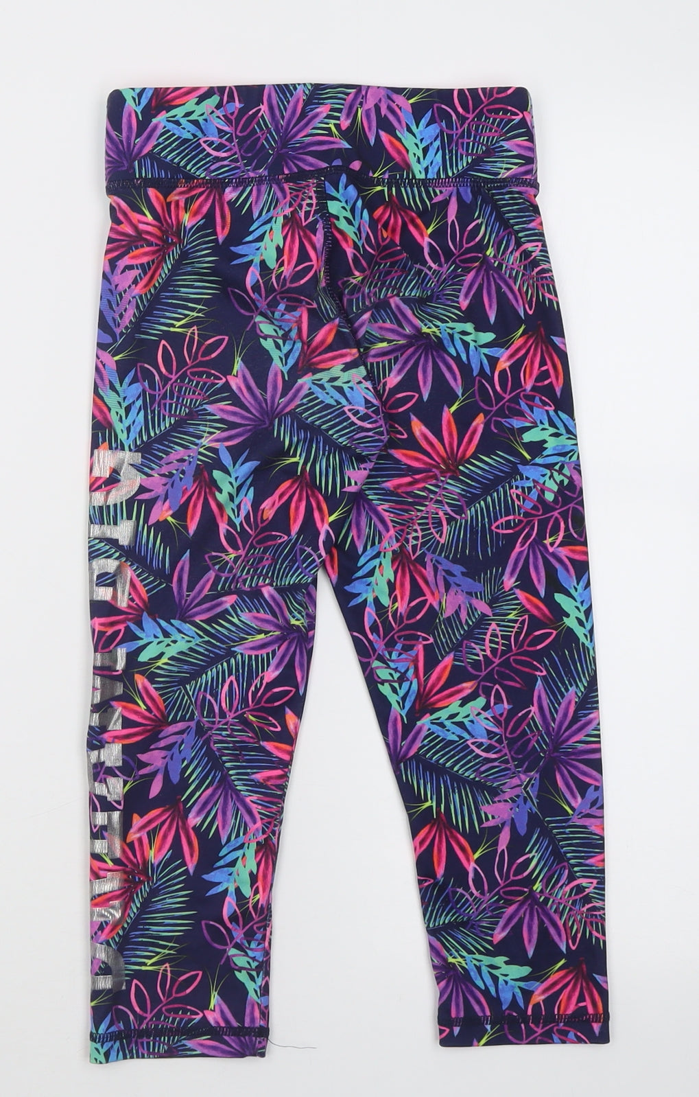 Dunnes Stores Girls Purple Floral Polyester Cropped Trousers Size 9-10 Years  Regular Pullover