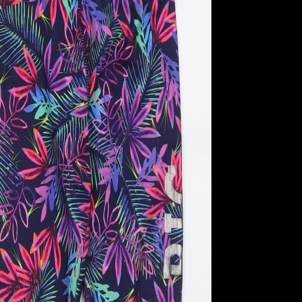 Dunnes Stores Girls Purple Floral Polyester Cropped Trousers Size 9-10 Years  Regular Pullover