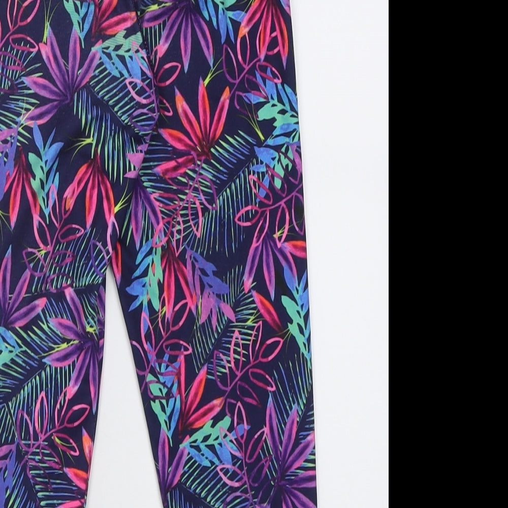 Dunnes Stores Girls Purple Floral Polyester Cropped Trousers Size 9-10 Years  Regular Pullover