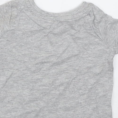 Peacocks Boys Grey  Cotton Basic T-Shirt Size 0-3 Months Crew Neck Pullover - Bear Hugs