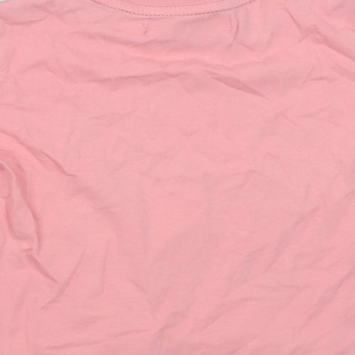 Pineapple Girls Pink  Cotton Cropped T-Shirt Size 5-6 Years Crew Neck Pullover