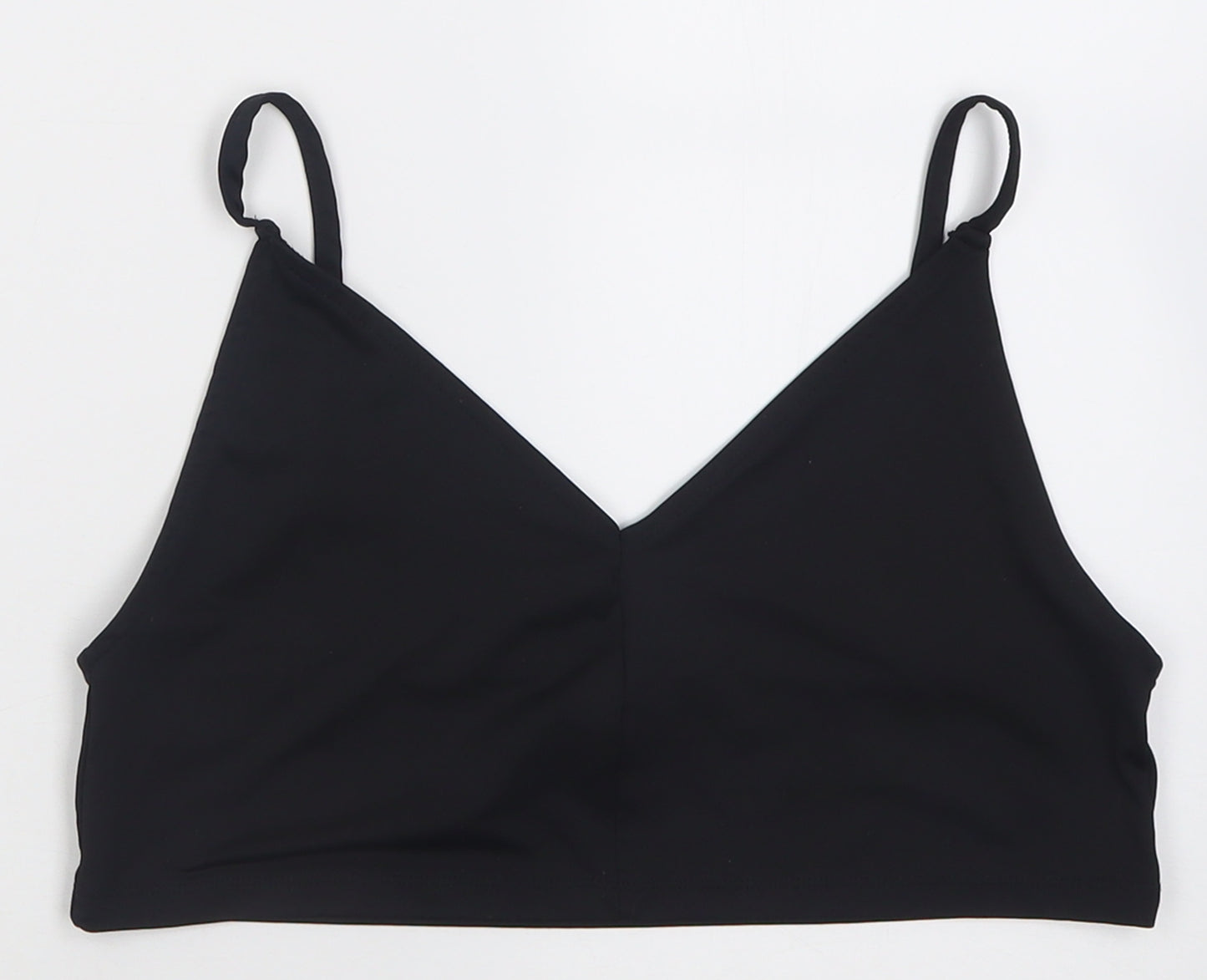 H&M Womens Black  Polyester Cropped Tank Size L V-Neck
