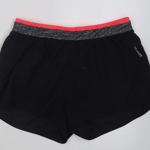 DECATHLON Womens Black  Polyester Sweat Shorts Size L L3 in Regular Pull On