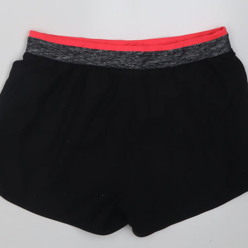 DECATHLON Womens Black  Polyester Sweat Shorts Size L L3 in Regular Pull On