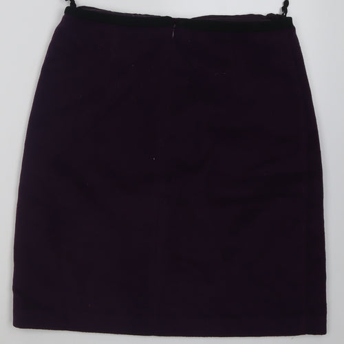 Marks and Spencer Womens Purple  Polyester A-Line Skirt Size 12   Zip