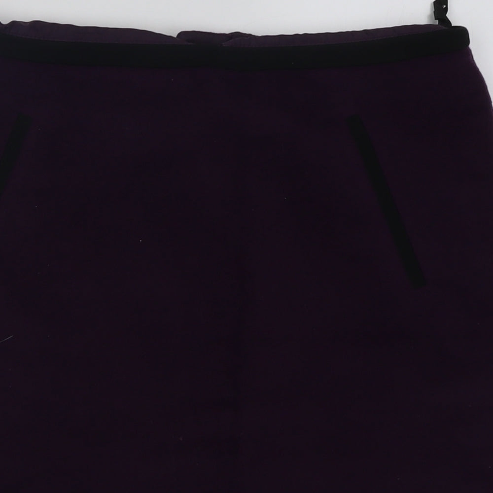Marks and Spencer Womens Purple  Polyester A-Line Skirt Size 12   Zip