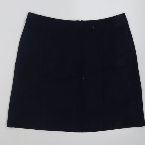 TU Womens Blue  Polyester A-Line Skirt Size 12   Zip